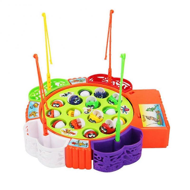 Kids Fishing Game Toy Electric Music Rotating Catch Magnetic Fish Set Gift Outdoor Sports Toys for Children Gift
