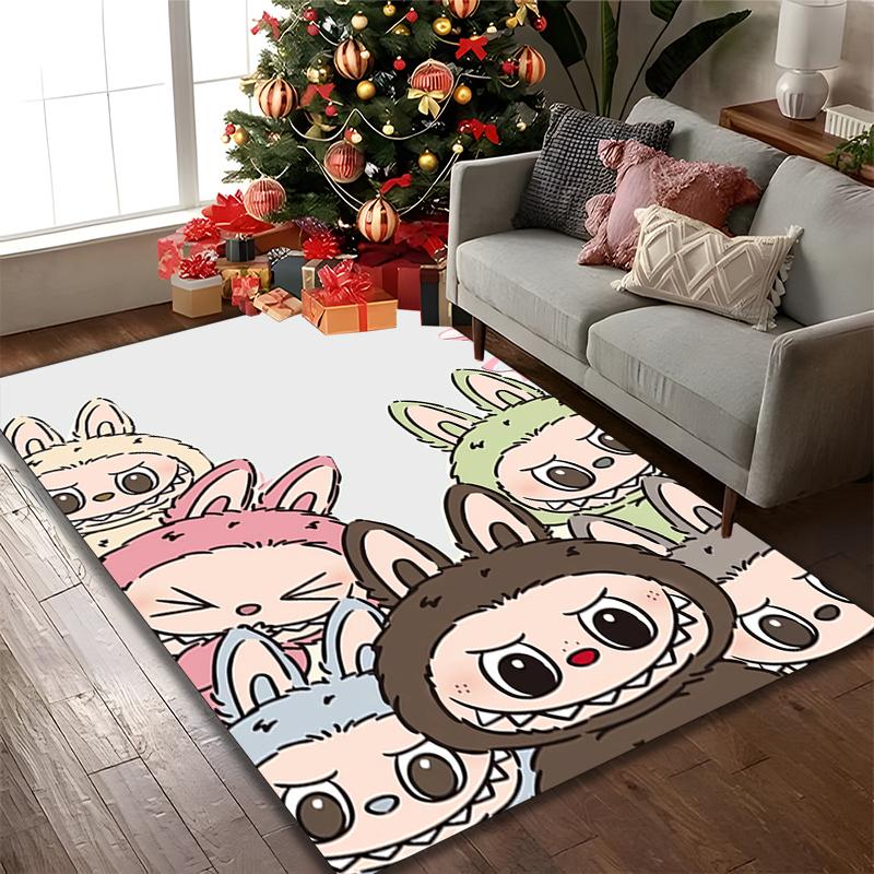 1pc Digital Printed Chair Rug for Home Office Use, LABUBU Carpet Appropriate for All Seasons, Soft Area Carpet
