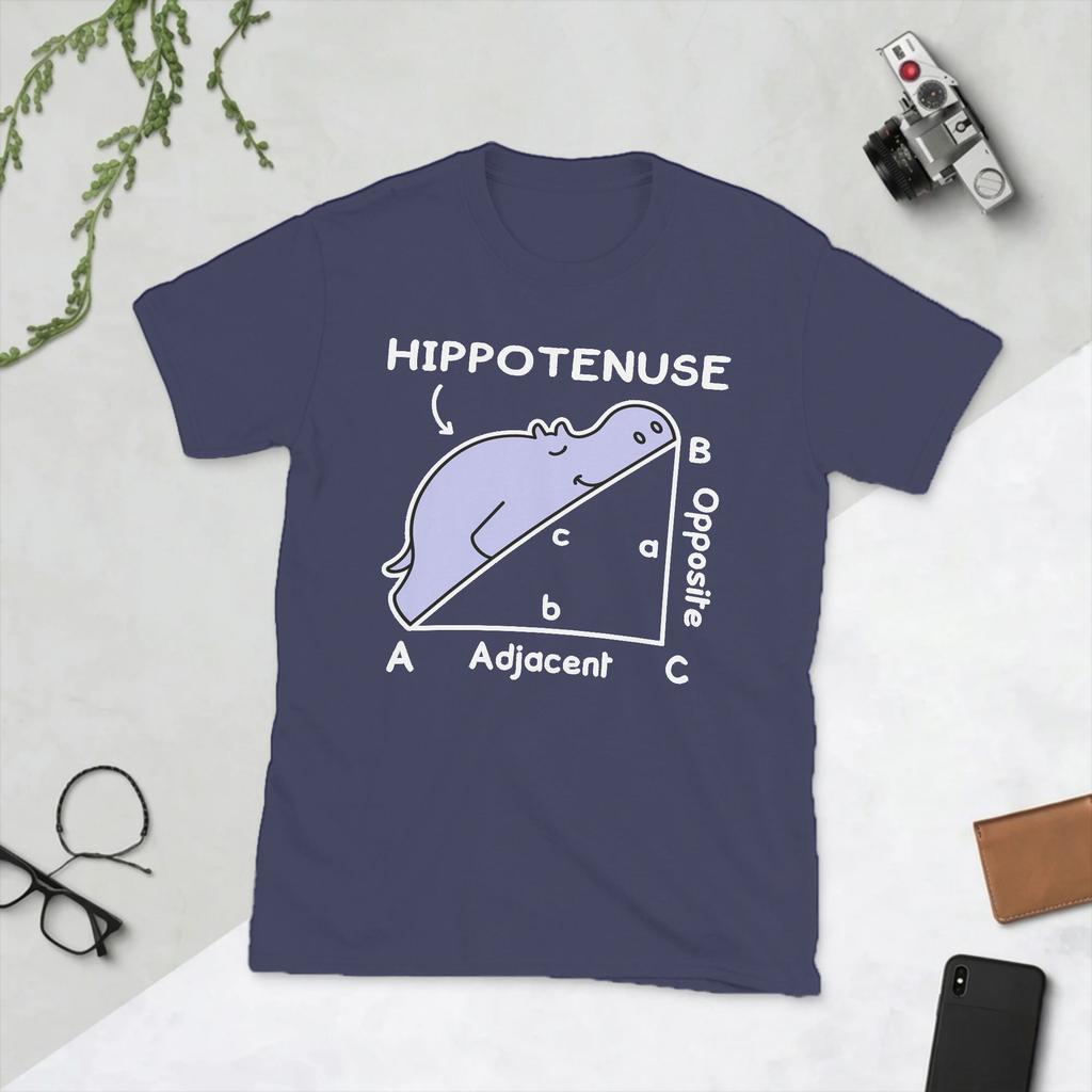 Hypotenuse Math Pun Hippotenuse Unisexs T Shirt Novelty Tee Shirt Short Sleeve Crew Neck TShirts 100 Cotton Summer Clothing