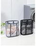 Portable Foldable Wall-Mounted Laundry Basket: Large Capacity Mesh Storage for Bathroom and Toilet.
