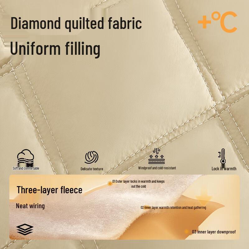 VANCL Men's Winter Diamond Quilted Stand-Collar Padded Jacket