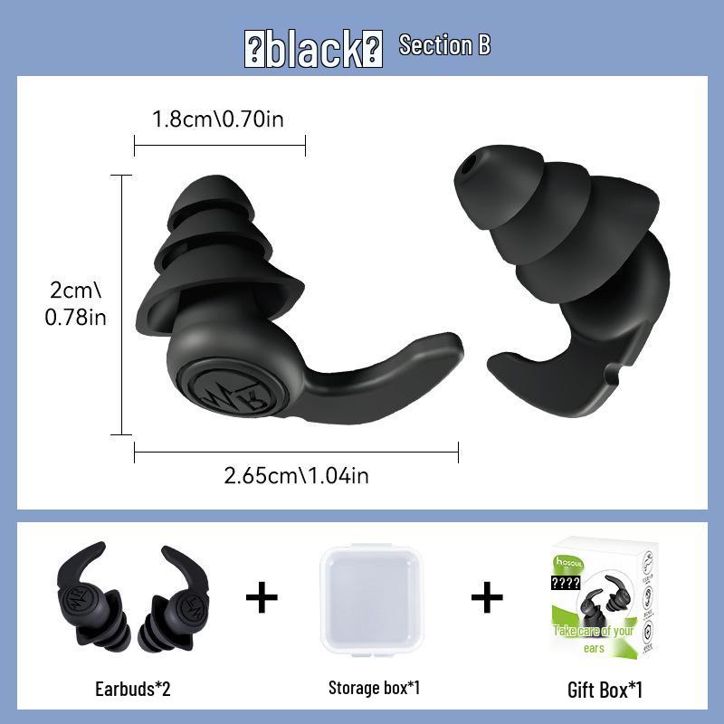 Houxin Silicone Noise-Canceling Earplugs for Sleep and Study - Portable and Silent Set