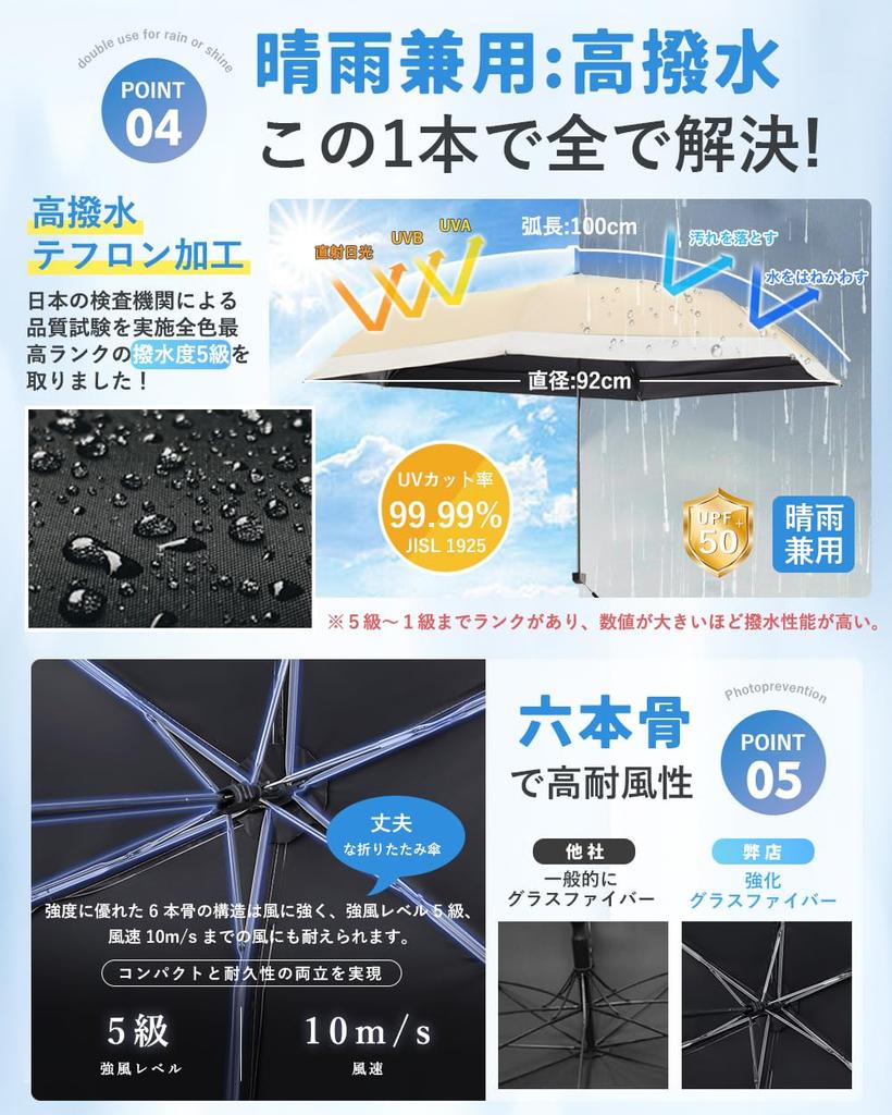 JIS Certified Folding Parasol with UV Protection and Heat Perfect for Rain or Perfect for the Rainy and Full Light Heatstroke Includes Storage A Great