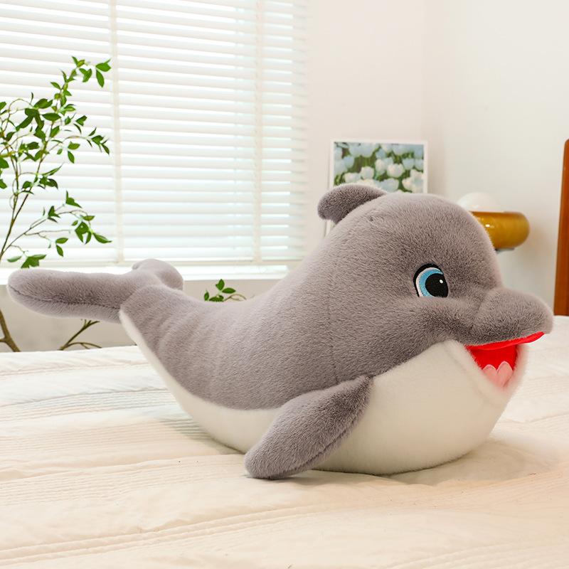 New Happy Dolphin Doll Plush Toy Dolphin Large Pillow Grabbing Machine Doll Company Gift