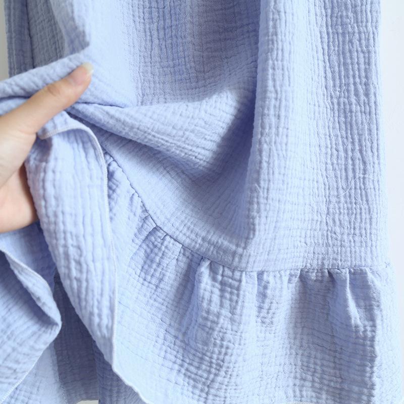 Summer New Style Nightdress Ladies 100% Cotton Crepe Thin Vest Suspender Skirt Loose Long Skirt Sweet and Cute Home Skirt