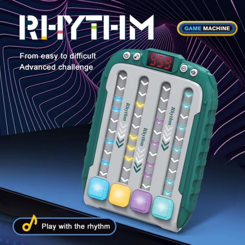 Music Rhythm Game Machine Light Up Puzzle Toys Montessori Travel Sensory Toys Brain Training Electronic Games For Kids Gifts