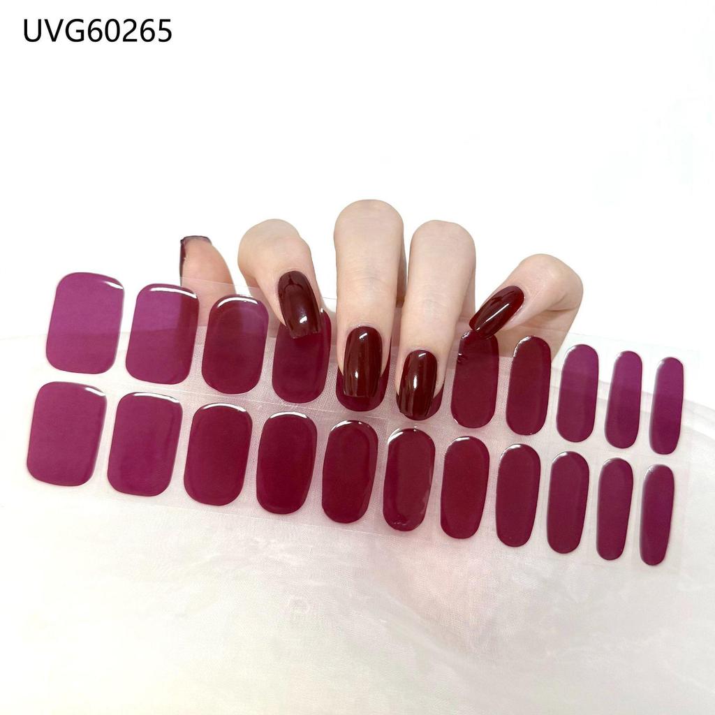 Transparent Nude UV Gel Nail Art Stickers: Semi-Cured, Semi-Baked Manicure Sheets