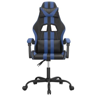 Gaming Chair Swivel Black and Blue Synthetic Leather