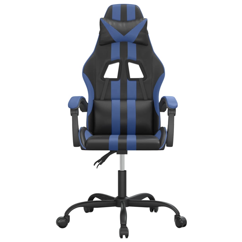 Gaming Chair Swivel Black and Blue Synthetic Leather