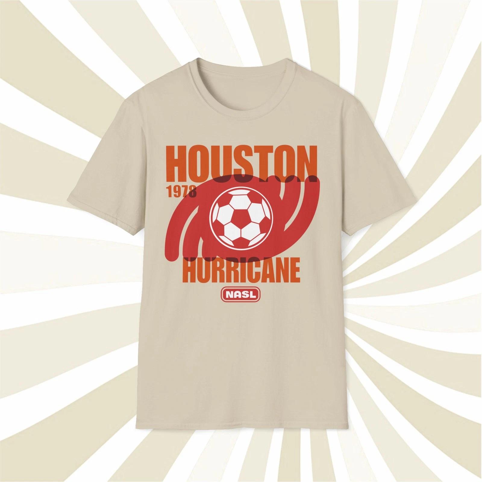 Men s and Women s T-shirts Houston Hurricane 1978 NASL Vintage Offset Printed Soccer T-Shirt XXXL
