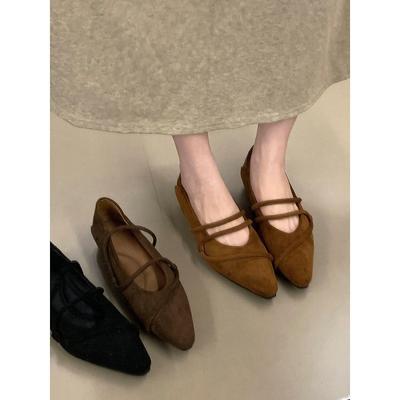 Pointed Thin Strap Shallow Mouth Shoes Fashionable Inner Height Increase Evening Wind Single Shoes