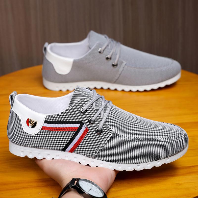 

Мужская повседневная обувь Повседневная обувь Итальянская дышащая парусиновая обувь Мужская обувь для вождения Новые туфли на плоской подошве 41