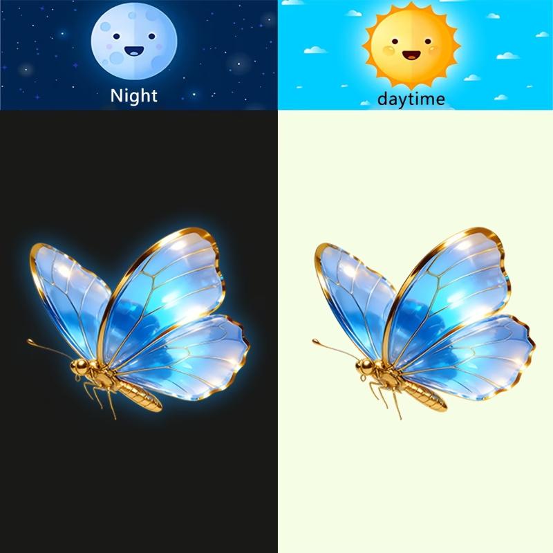 Glow-in-the-Dark Butterfly Switch Stickers Luminous Wall Decal Self-Adhesive Removable Switch Plate Decoration Home Decor+