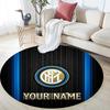 Custom Name Inter Round Area Rug,Carpet Rug for Living Room Bedroom Sofa Playroom Decor,Non-slip Floor Mat