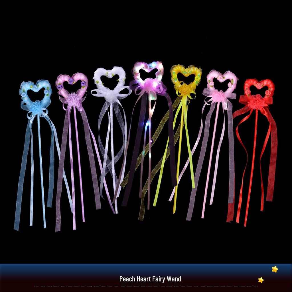 Peach Heart Fairy Wand - Foam Magic Wand and Flower Girl Cane, Perfect Children's Day Gift