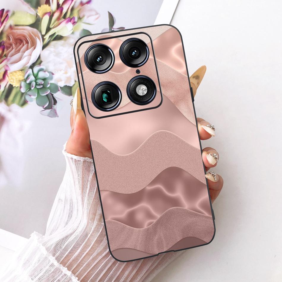 For Motorola Signature Cute Flower Butterfly Cat Painted Case For Motorola Signature XT2603-2 Black Silicone Soft Phone Cases