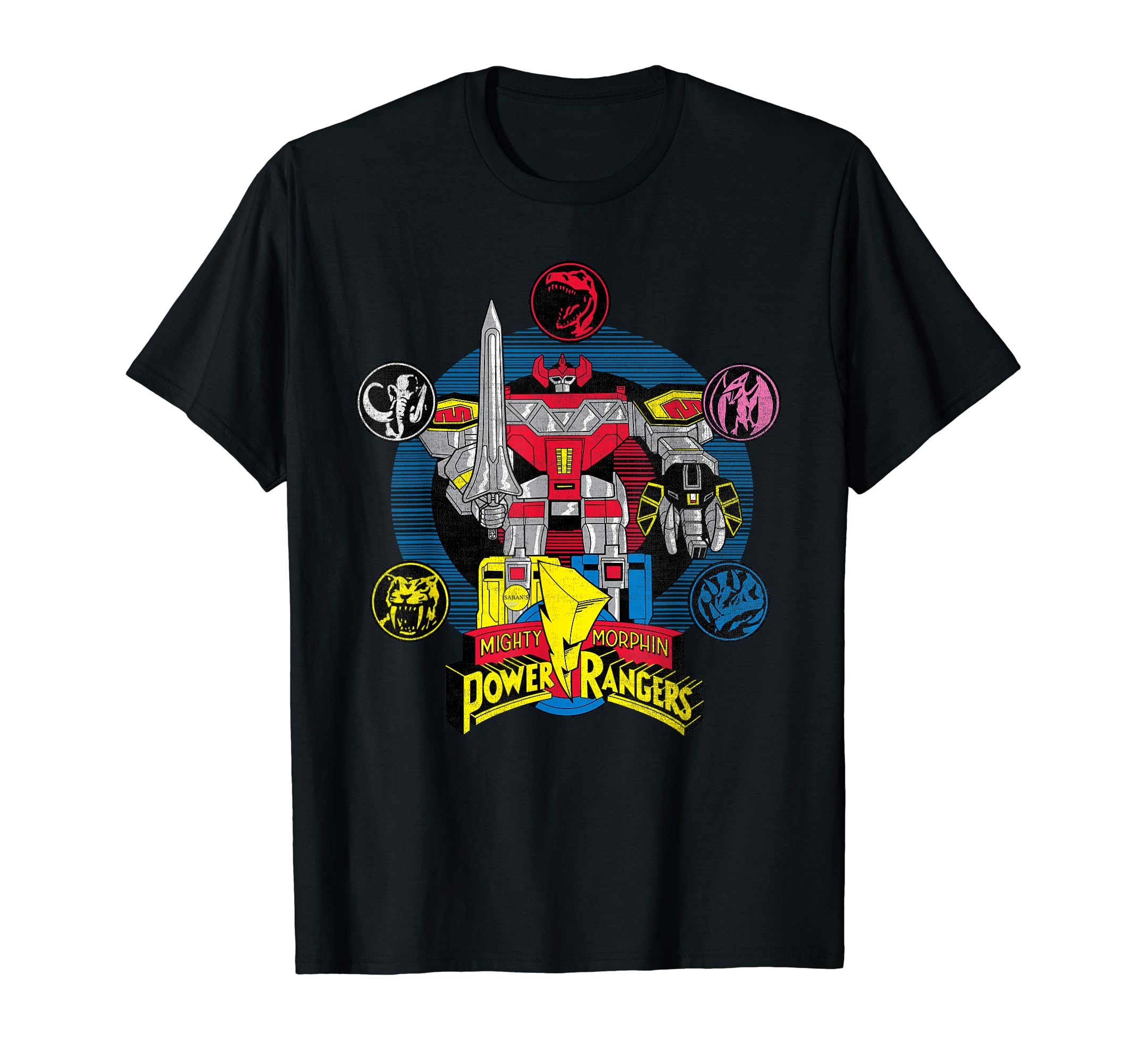 

Power Rangers Megazord Retro Megazord Defender Vintage Robot T-Shirt