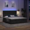 Ottoman Bed with Mattresses & LEDs Black 200x200 Cm Fabric