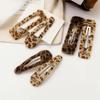 2Pcs Rectangular Drop-shaped Retro Hair Clips Korean Plush Leopard Hair Clips Female Personalized Hair Clips Headdress