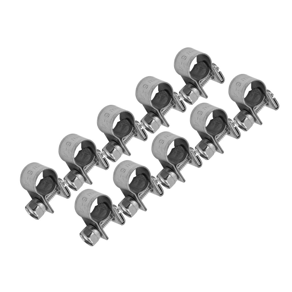 10pcs Stainless Steel   Fuel Line Pipe Hose Clamp Clip 6mm‑20mm Optional Size