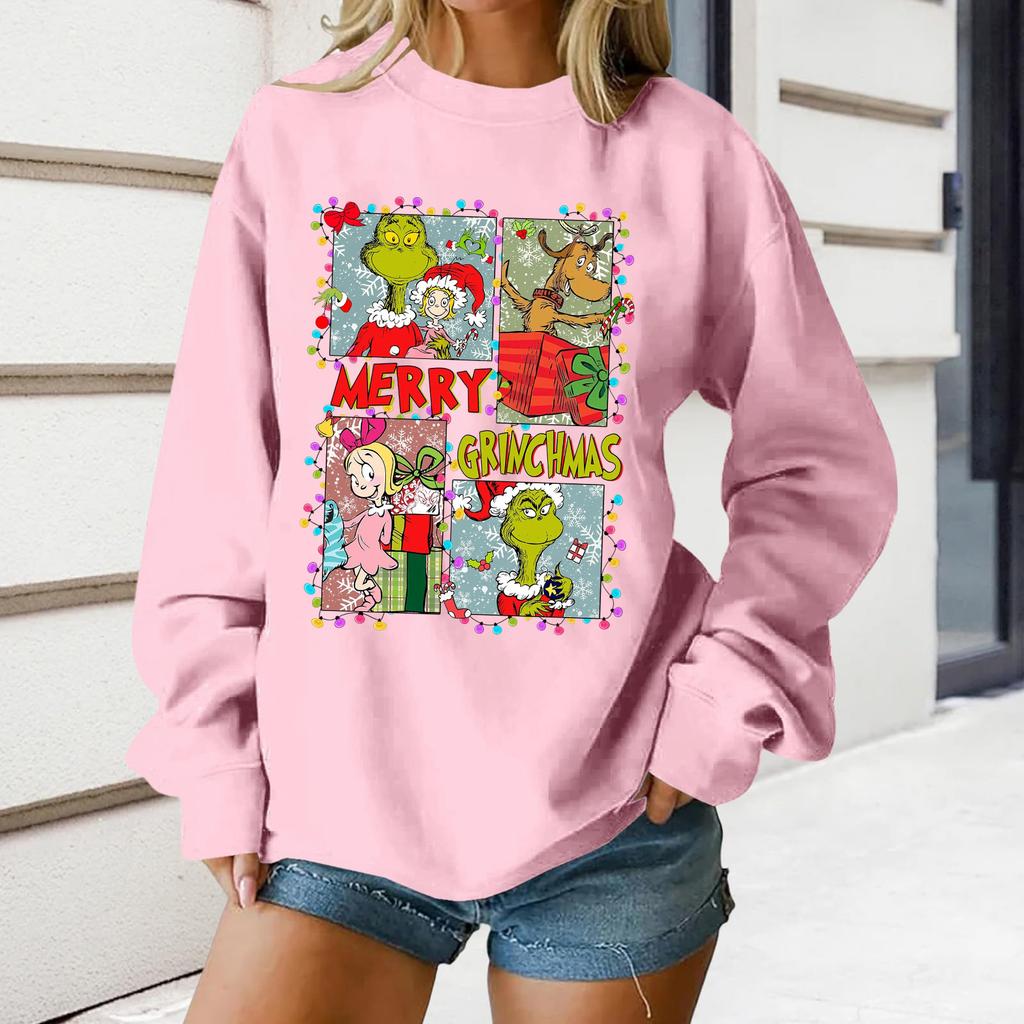 Women's Loose Comfortable Casual Fashionable Character Printing Round Neck Long Sleeved Sweatshirt