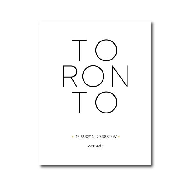 

Карта Живопись Холст Торонто Современное украшение дома Настенные картины для дизайна комнаты Постеры и принты Без рамки 21*30cm No Frame