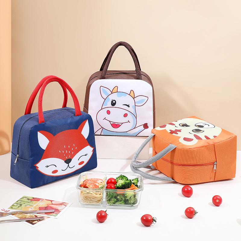 Cute Cartoon Stain-Proof Insulated Lunch Bento Bag–Portable & Durable for School/Commute