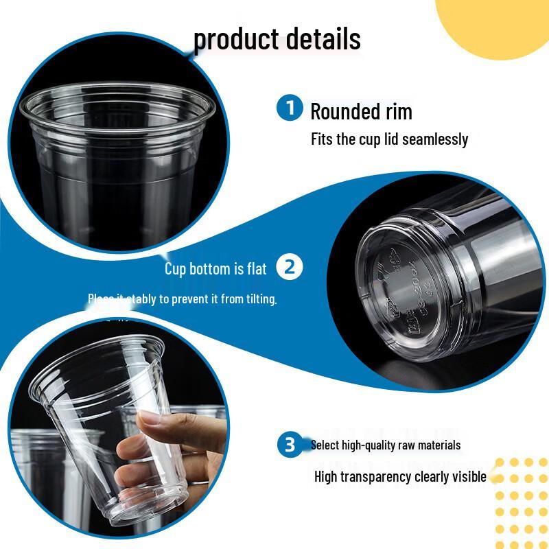 Disposable PET Cold Drink Cups, Lids, and Straws