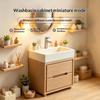 Miniature Vanity Sink Cabinet Dollhouse Furniture Modern Style Bathroom Model Ornament for Collection Display