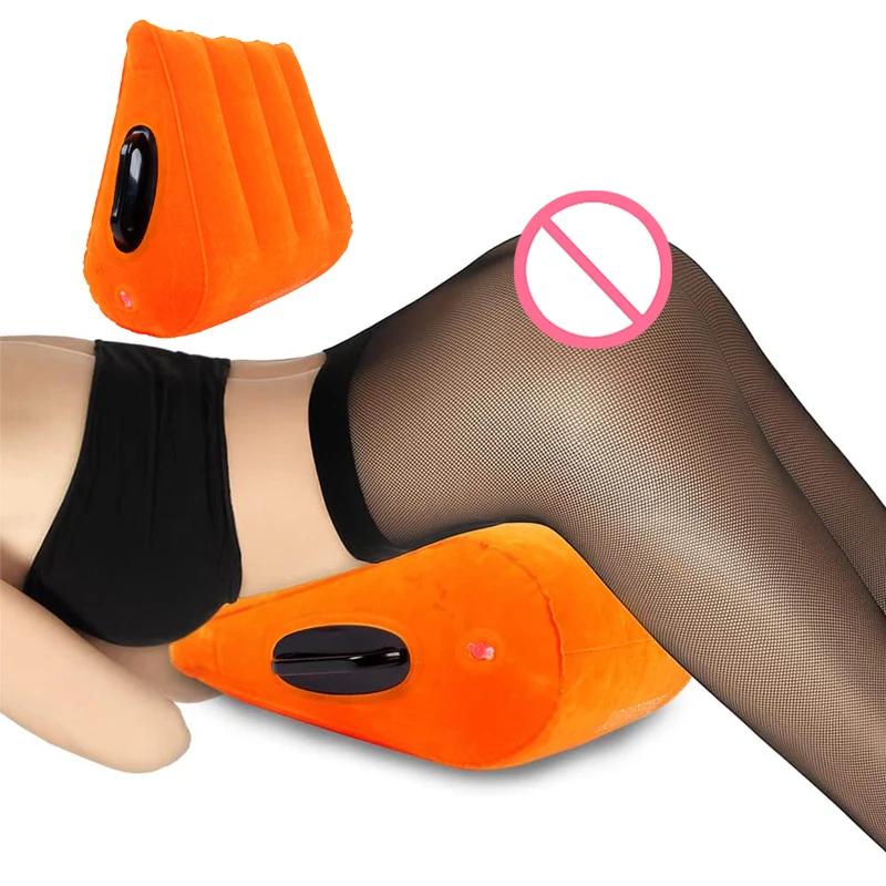 Sex Pillow for Adults Couples Inflatable Triangle Angled Deep Penetration Play for Couples Kinky Sex Cushion Toys Sex Position