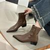 Martin Single Boots Fashion Black Temperament Casual Short Boots Thin Boots Small Naked Pointed Boots Children's New Models