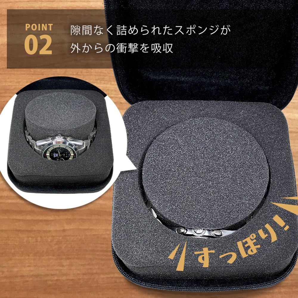 IGIMI Luxury Watch Box for Single Watch, Matte Black, BI324185, Officially Imported