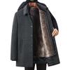 Plaid Wool Coat with Detachable Fleece Inner Layer: Winter Outerwear for Middle-Aged and Elderly Dads