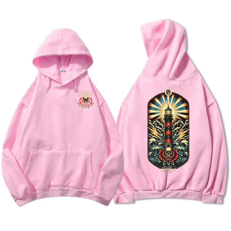 European Fit Skeleton Lighthouse Pullover Hoodie