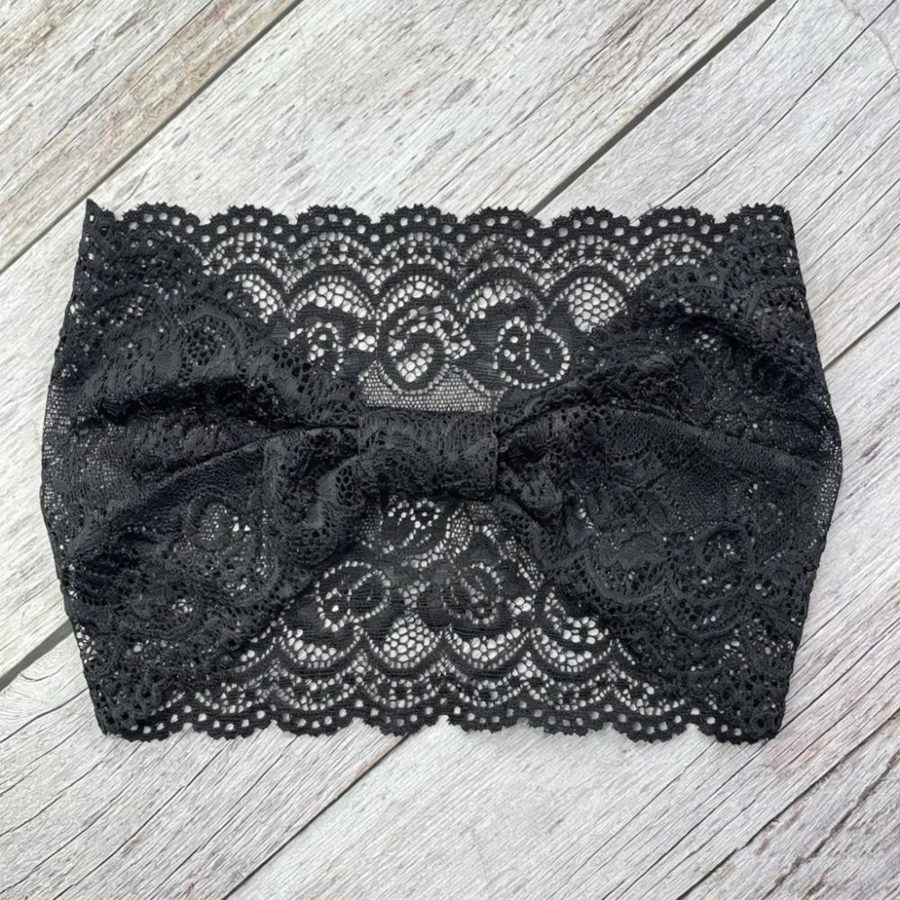 Soft Solid Color Headband Non-Slip Fabric Headband Stylish Lace Trim Headband  Daily Wear