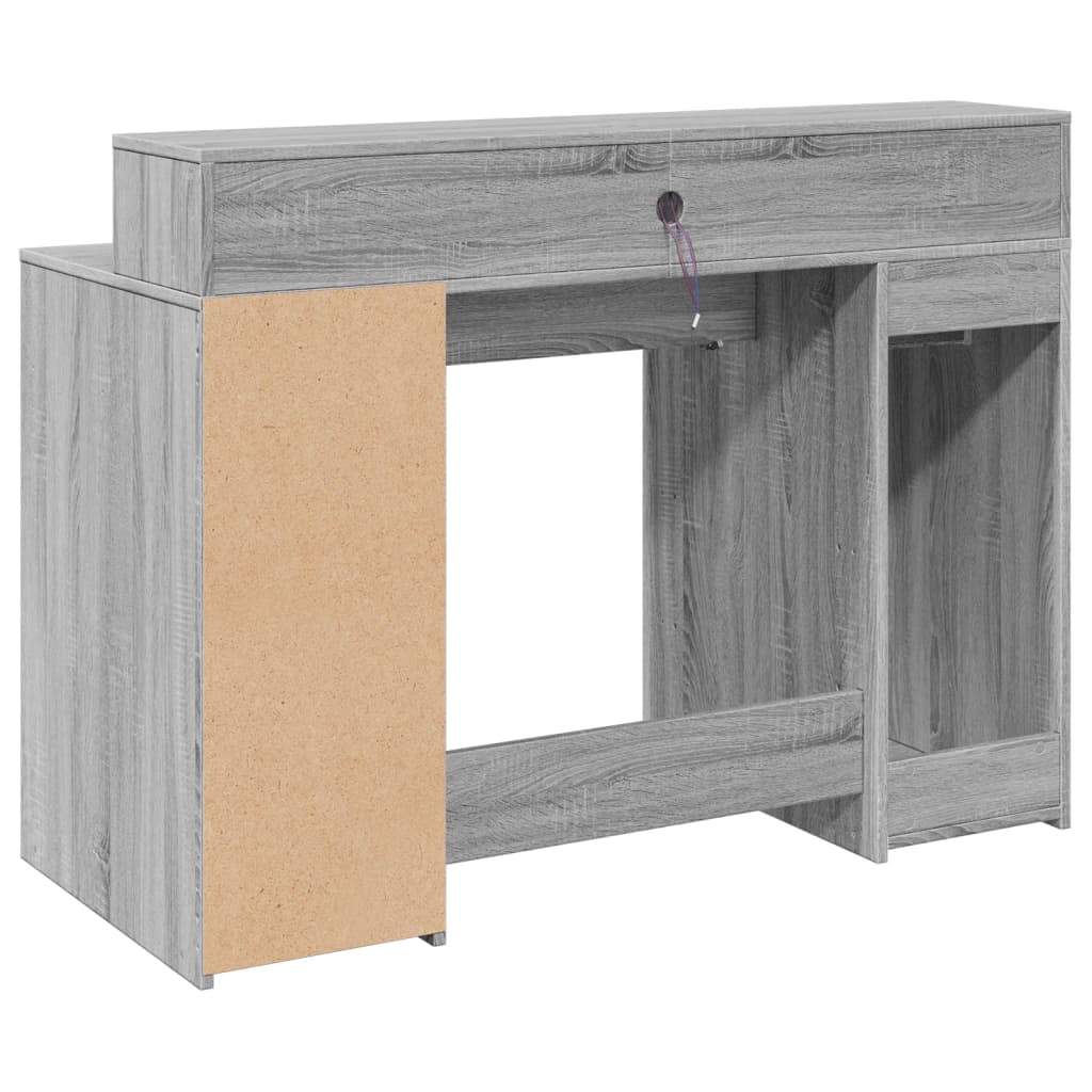 LED Desk Gray Sonoma 120x55x91 cm Particleboard