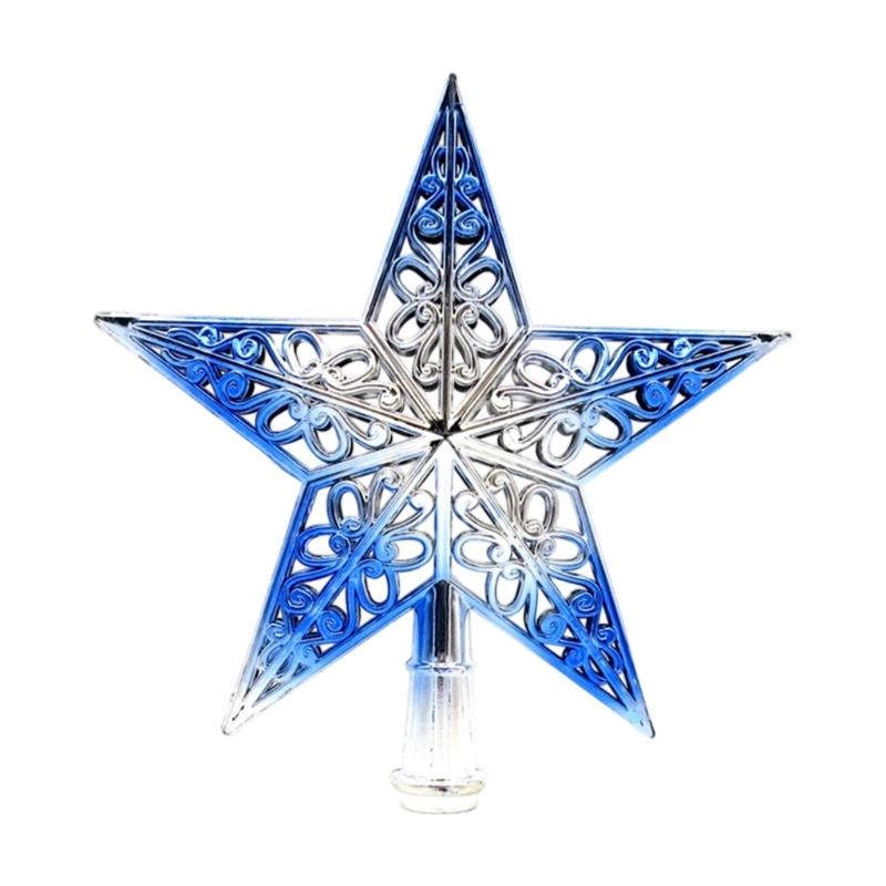 Christmas Tree Top Decoration Hollowed PVC Star Tree Ornament for Festival Tree Decoration Holiday Party Centerpieces