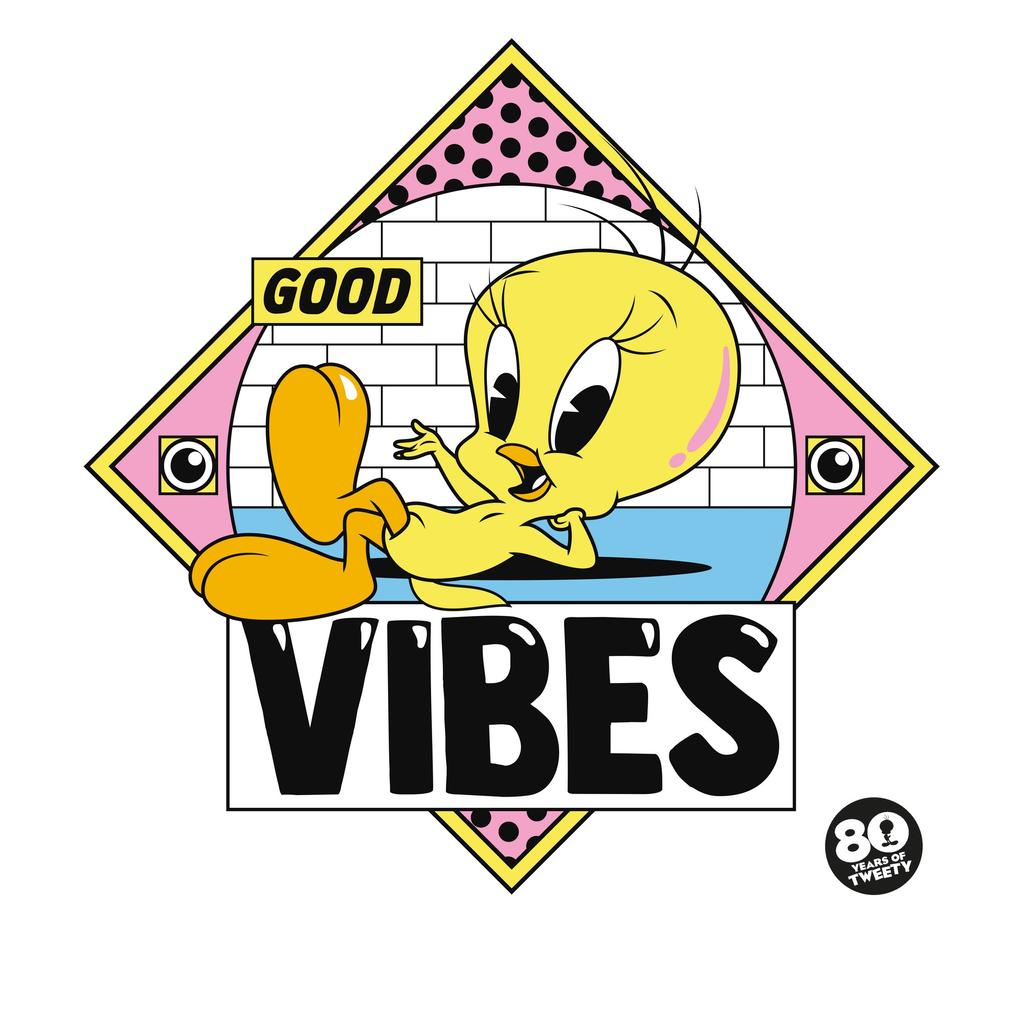 Tweety Unisex Adult 80th Good Vibes T-Shirt