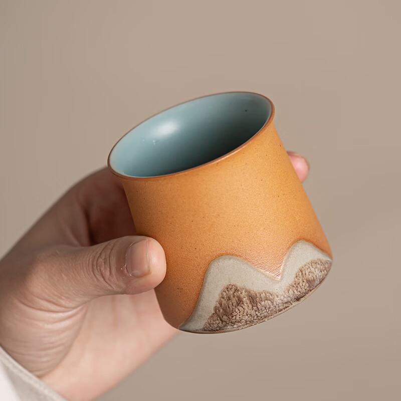 Su's Hand-painted Landscape Ceramic Master Teacup - A Thousand Miles Series