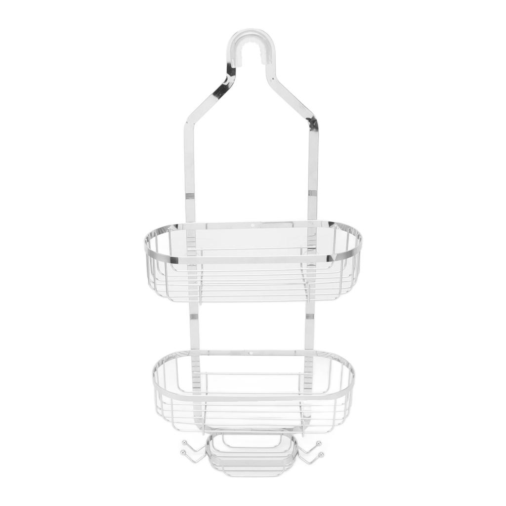 Metal Iron Wall Mounted Bathroom Basket 2 Layer Punch   Bathroom Shelves Toilet Accessories