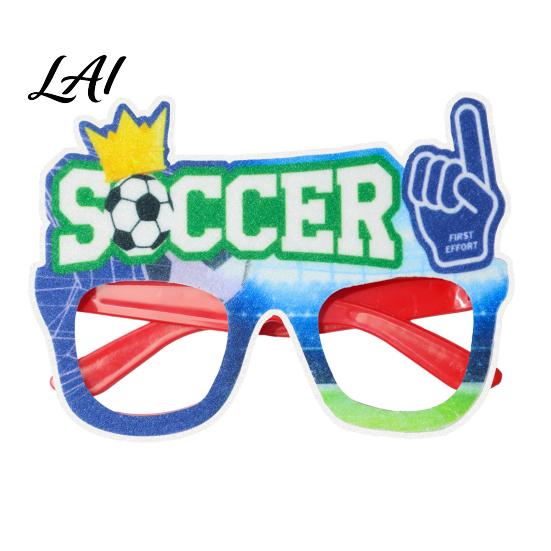 Football Shape Glasses Glasses Soccer Themed Decorative Lightweight Paper Frame Colorful Party