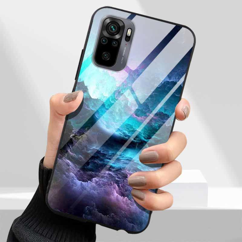 Tempered Glass Phone Cases for Xiaomi Redmi Note 10 11 Pro 10T 10s 11s Note11 11Pro Cover Hard PC Back Coque Note10 10 s 10Pro