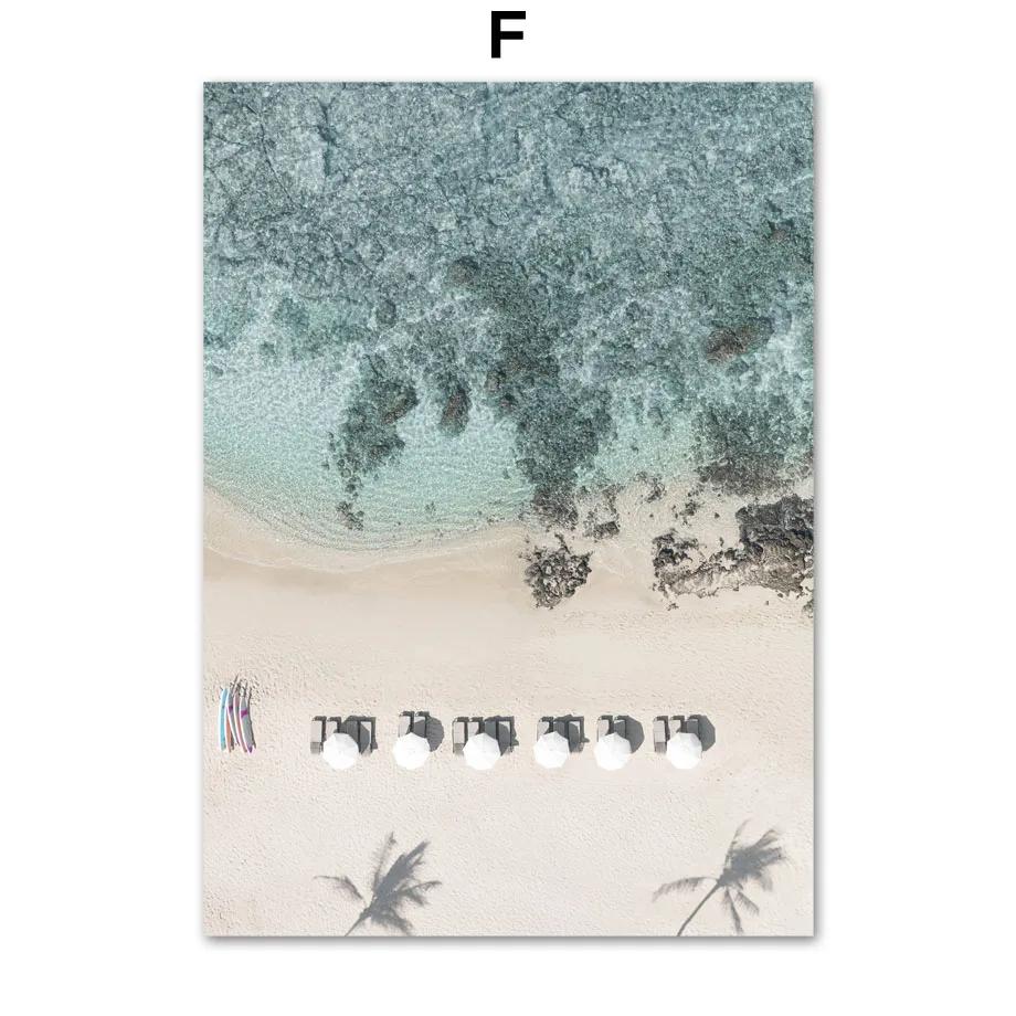 Canvas Painting Nordic Landscape Sea Beach Bike Palm Reed Sea Poster Print Wall Art Pictures For Living Room Home Decor