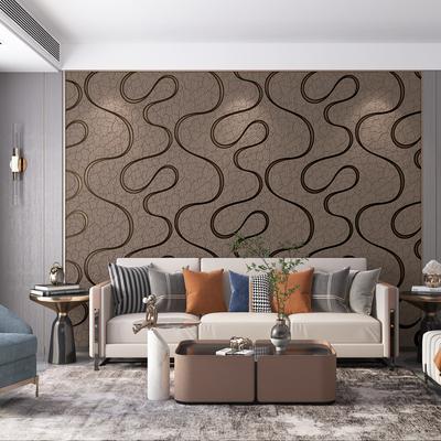Modern Simple Wallpaper Living Room Bedroom TV Background Wall Curved 3D Thick Non-woven Fabric Wallpaper Home Decor Papel Pared