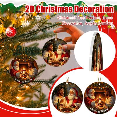 2D Christmas Decoration Pendant Christmas Tree Tag Theme Party Crafts Ornament