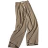 "2024 Women's Plus Size Ice Silk Wide-Leg Pants: Summer Loose, Draped, Straight-Leg Casual Trousers"