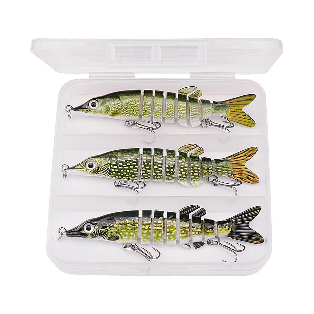 Set of 3 Artificial Baits Kit 10cm 17g Sinking Swimbait Crankbaits Premium Wobbler Lures for Pike Fishing