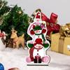 Stable Base Christmas Decor 2D Wooden Tabletop Ornaments Xmas Tree Santa Holiday Home Accents Snowman Sign with Stand Party Decorations Small Gifts