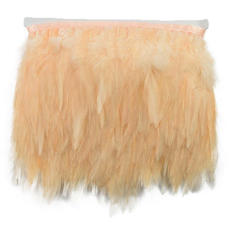10Meters Leather Pink Rooster Neck Hackle Feather Trim Ribbon Pheasant Feathers Fringe For Crafts Plume Decoration Decor Plumas