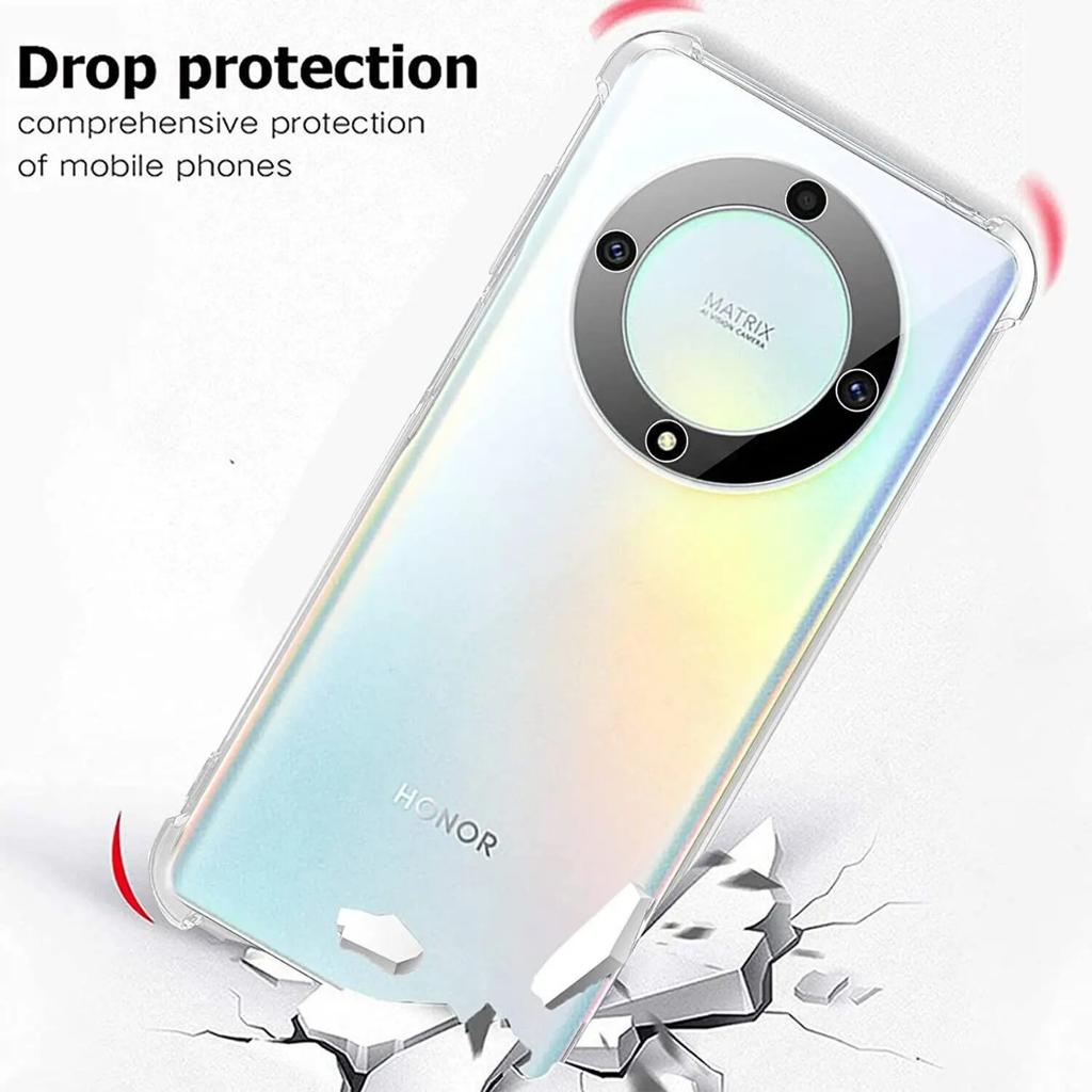 Honor Magic 7 6 Lite, Magic 6 5 Pro, X9c, Smart, X9b, X9a, დარტყმაგამძლე აირბალიშის გამჭვირვალე TPU ქეისი